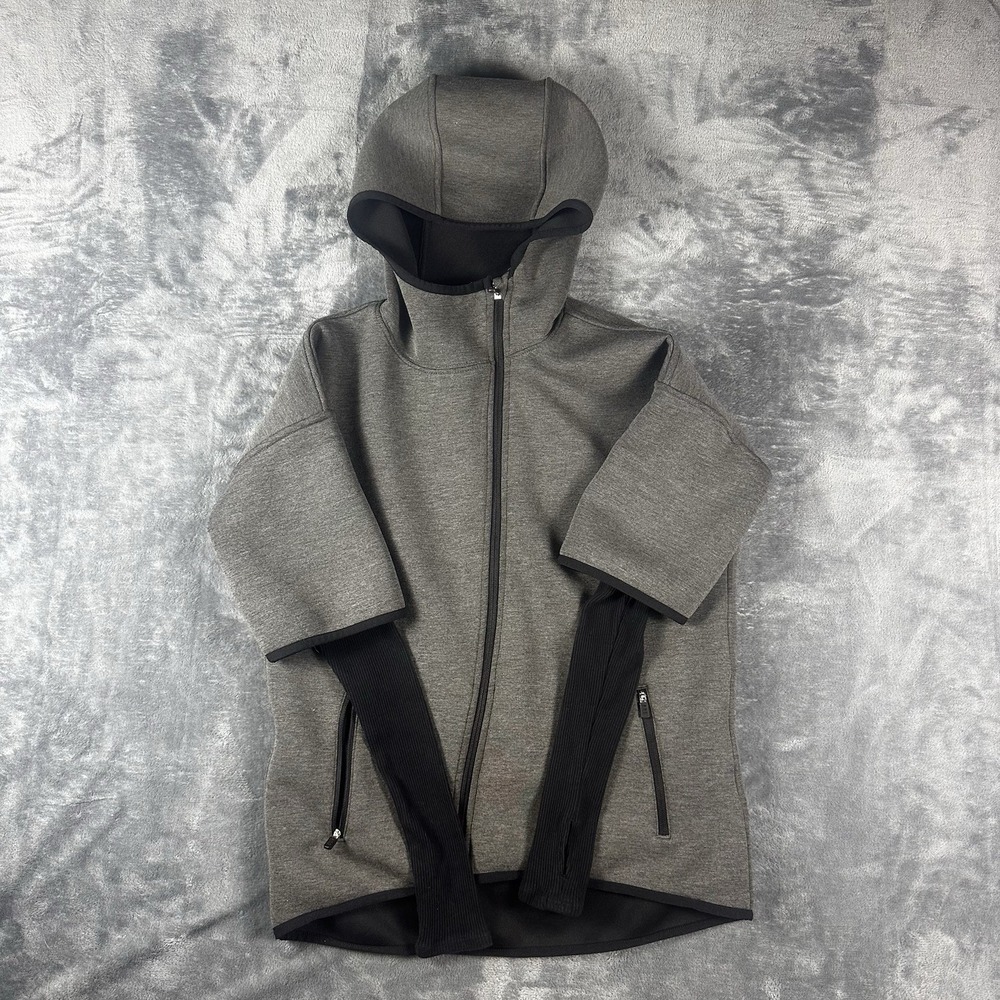 Abercrombie & Fitch Womens Jacket Extra Small Gray Hooded Full Zip Stretch